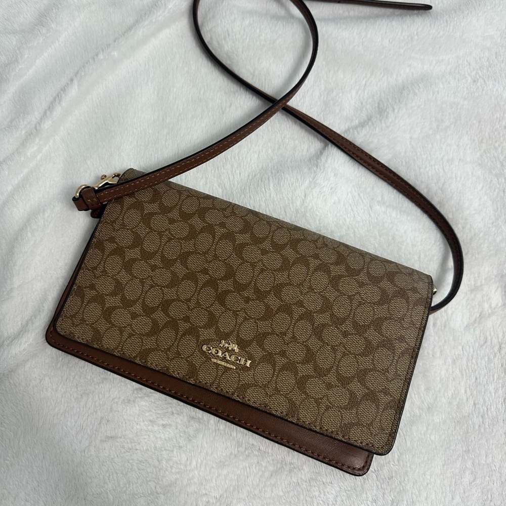 Coach Tan and Brown Crossbody Bag